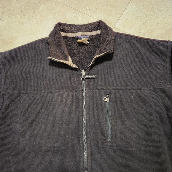 Patagonia Mens XL Synchilla Corded Jacket Black Fleece Zip Sweater Sweatshirt - Picture 4 of 12
